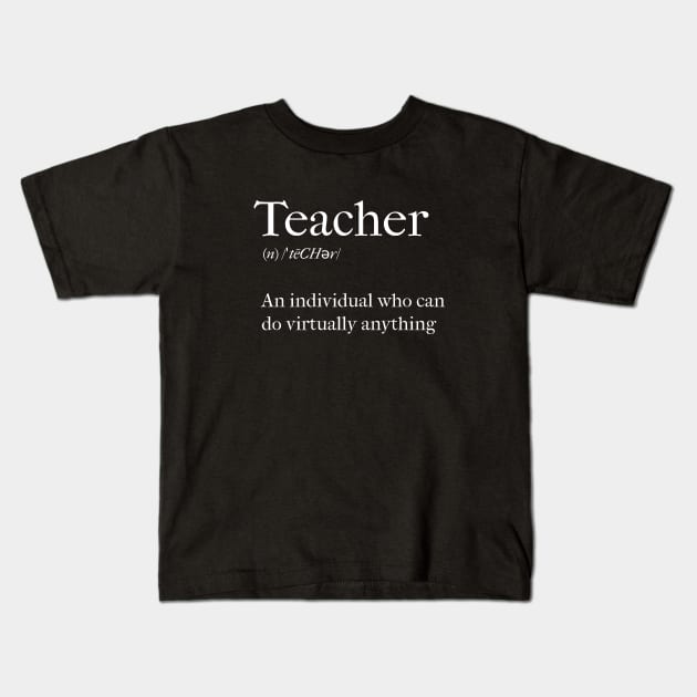 Teacher dictionary definition Kids T-Shirt by thegoldenyears